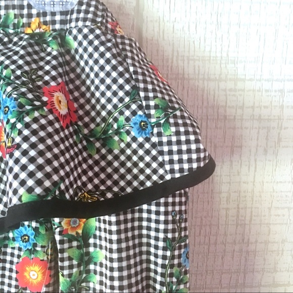 NWT BeBop Gingham Floral Strapless Dress - Picture 6 of 8